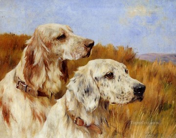 Animal Painting - Dos setters animal Arthur Wardle perro